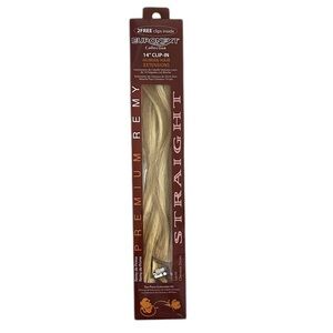 NWT Euronext 100% Human Hair Extensions 14" Clip in Blonde Frost